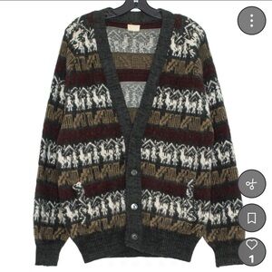 Vintage Handmade Wool Alpaca Cozy Cabin Academia Grandpa Cardigan, L/XL